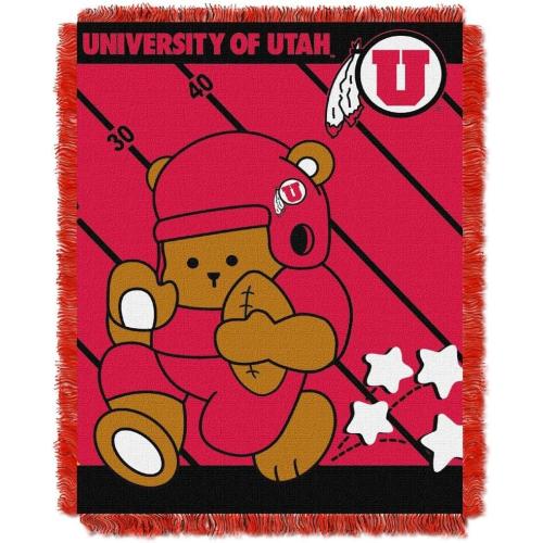 Officially Licensed NCAA Utah Utes Fullback Jacquard Baby Throw Blanket