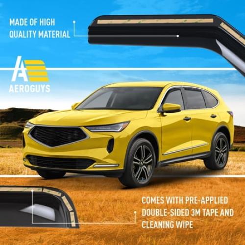 AEROGUYS Extra Durable Window Deflectors In-Channel Window Visors Rain Guards Fit for Acura MDX 2022-2026, Sun Visors, Wind Vent for Shades, Exterior Car Accessories - 4 pcs. AG0990
