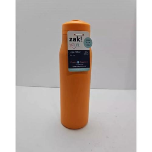 Zak! 20 oz Orange Water Bottle - Insulated Stainless Steel - 20oz - Leak Proof