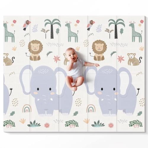 79x71 Extra Large Baby Play Mat for Floor, Foldable Foam Playmat for Babies 0-12 Months & Kids, Non-Toxic Waterproof Baby Mat for Floor, Thick Playpen Mat for Tummy Time Crawling