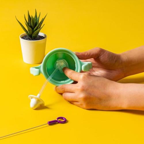 b.box Sippy Cup Replacement Straw Pack - 2 Straws & 1 Straw Cleaner Brush Pack
