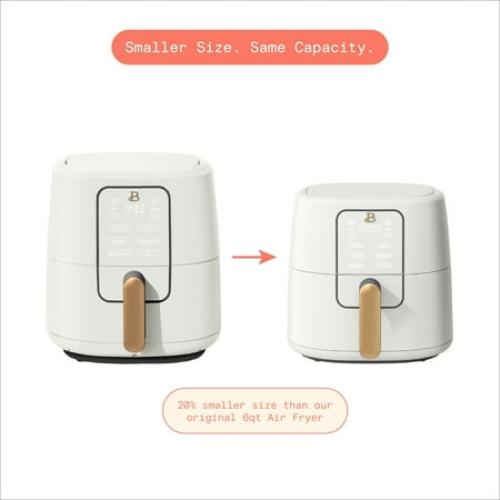 Beautiful 6qt Air Fryer with TurboCrisp Technology, EverGood Ceramic Nonstick Coating, White Icing by Drew Barrymore