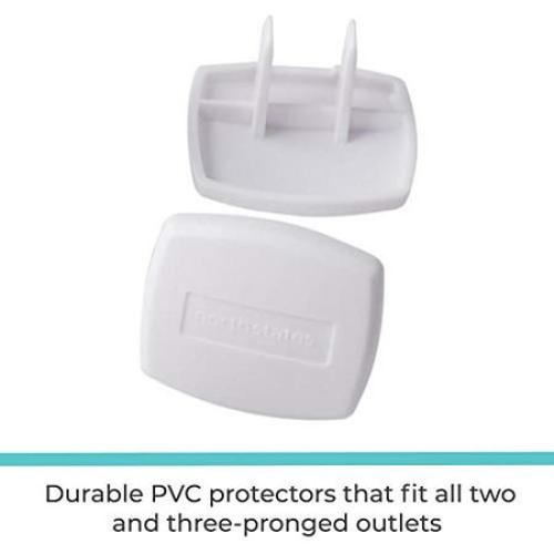 (2pc)Toddle Roo by North States Plug Protectors | Fits Two and Three pronged outlets for Quick Coverage in Seconds | Baby proofing with Confidence (36-Pack, Soft White)