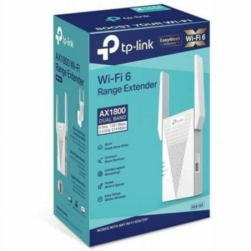 TP-Link RE615X Dual Band IEEE 802.11 a/b/g/n/ac/ax 1.80 Gbit/s Wireless Range Extender