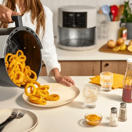 Bella PRO SmartCrisp 8-Quart Touchscreen Air Fryer for Family & Personal Use, 6 Cooking Presets, Serves up to 8, 90-450°F Temp Range, 60-Min Timer, Ceramic Nonstick, Dishwasher-Safe Parts - Oatmilk