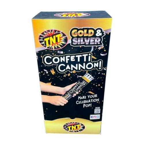 Set of 5 TNT Fireworks, 12 Gold/Silver Paper Confetti Cannon, New Year's