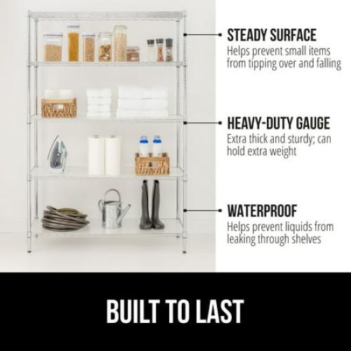 GORILLA GRIP Wire Shelf Liner, Set of 4 Waterproof Shelving Liners, 14x36 Clear