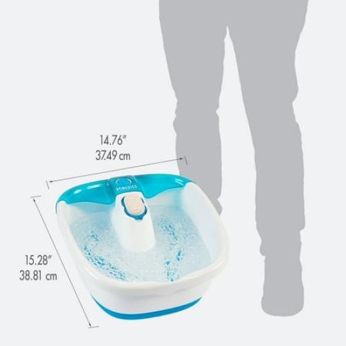 Homedics Bubble Mate Heated Foot Spa Bubble Foot Massager with Raised Massage nodes and Removable Pumice Stone