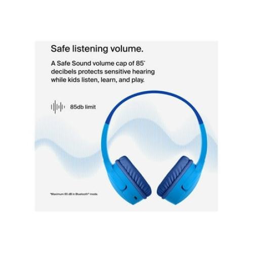 Color Blue Belkin SoundForm Mini - Headphones with mic - on-ear - Bluetooth - wireless, wired - 3.5 mm jack - blue