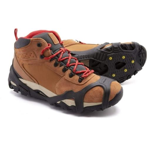 ICETRAX V3 Tungsten Crampons, Ice Cleats for Shoes and Boots - Ice Grips for Snow and Ice, Non-Slip Shoe Grippers with Reflective Heel (Black, S/M)