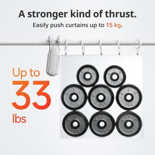 SwitchBot Curtain Rod 3, Smart Curtain Opener, Retrofit & Motorize Existing Curtains, Upgraded High-Performance Motor, White