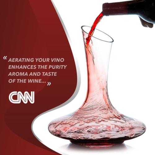 Le Chateau Wine Decanter - Hand Blown Lead Free Crystal Carafe (750ml) - Red Wine Aerator, Gifts
