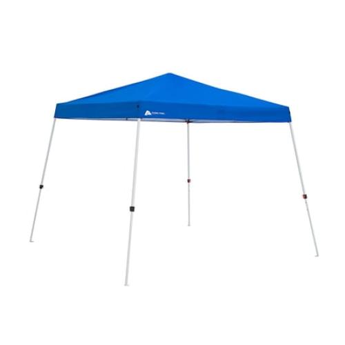 Ozark Trail 10' x 10' Instant Slant Leg Pop-up Canopy, Outdoor Shading Shelter, Blue