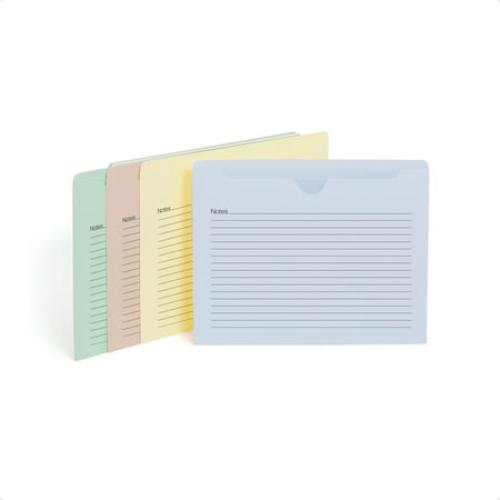 Smead File Jacket with Notes, Top Tab, Straight Tab Cut, Letter Size, Assorted Colors, 12 Count