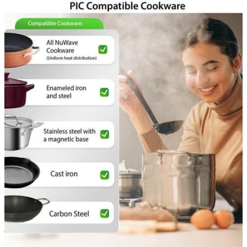 NuWave Electric Double Induction Cooktop 8” Portable Ultrathin with Sensor Touch Precision Induction Cooktop Burner, Home