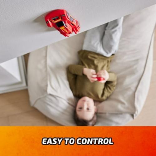 Air Hogs, Zero Gravity Sprint RC Car Wall Climber, Red USB-C Rechargeable Indoor Wall Racer, Over 4-Inches, Kids Toys for Kids Ages 4 and up