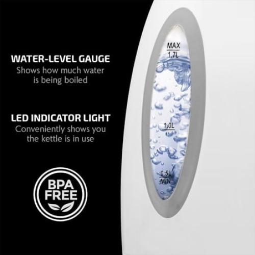 Ovente 1.7 Liter BPA Free Cordless Electric Kettle, White (KP72W)