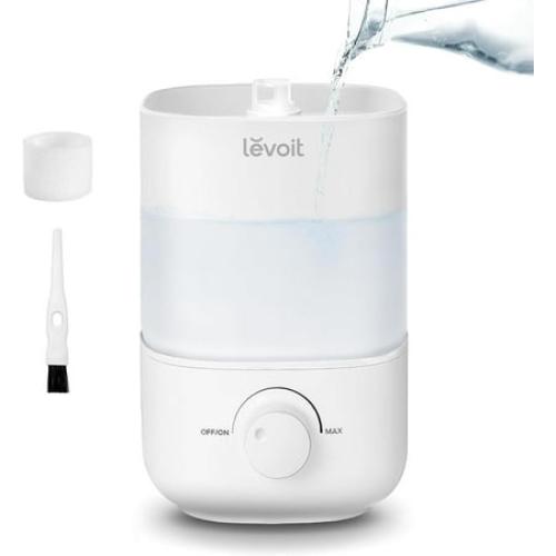 LEVOIT Bedroom Top Fill Humidifier, 2.5L Water Tank for Large Rooms, Easy to Fill and Clean, 28 dB Silent Cool Mist Air Humidifier for Home Baby Nursery and Plants