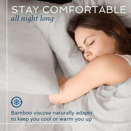 Hotel Sheets Direct 100% Bamboo 3 Piece Bed Sheet Set, Twin XL, White