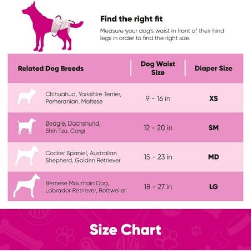 American Kennel Club Female Dog Wrap, Disposable Diapers with Wetness Indicator, Large, 50 Count