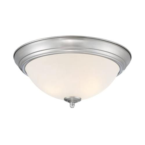 DESIGNERS FOUNTAIN Flush Mount Ceiling Light, 2-Pack, 13 Inch LED Frosted Glass Lighting Fixture for Kitchen, Bedroom, Bathroom, and Hallway, Brushed Nickel, D333M-13FM-BN2