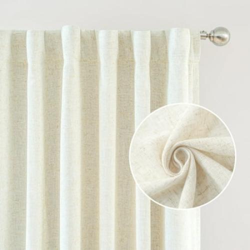 Size 108 inches Color Grey DriftAway 100% Blackout Natural Linen Curtains for Bedroom 108 Inches Long Double Layer Drape Farmhouse Thermal Insulated 3 Inch Rod Pocket Back Tab Full Light Blocking