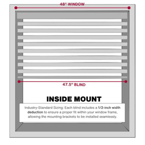 Lotus & Windoware Cordless 2 Faux Wood Room Darkening Horizontal Blind, 51 W x 48 L, Bright White, Embossed