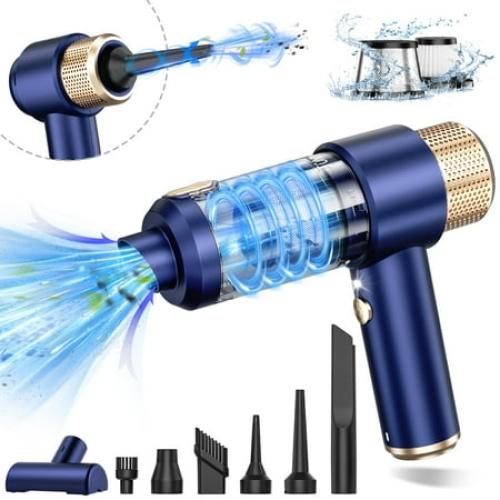JONYJ Handheld Car Vacuum Cleaner, 16000PA Car Vacuum Portable Cordless, 2 in 1 Air Duster and Vacuum Cleaner with LED Light, Multi-Nozzles, 120W High Power Hand Held Vacuum for Car, Home, Pet, Office