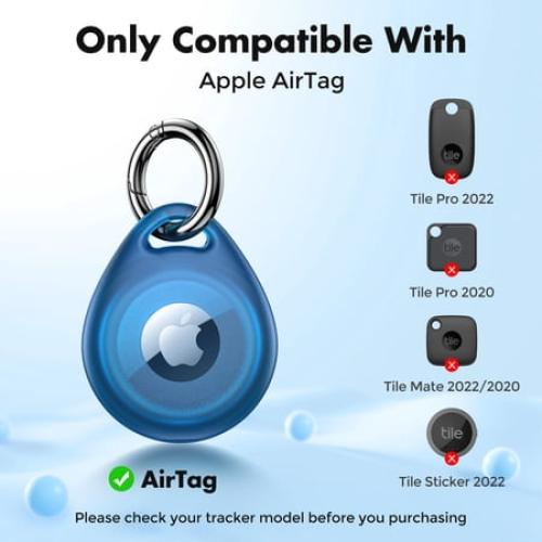 TWO MISSING UNBREAKcable AirTag Keychain Waterproof, [4 Pack] AirTag Case for Apple AirTag Anti-Scratch and Anti-Drop Design, AirTag Holder with Full Coverage for Pet Collar, Keys, Bags