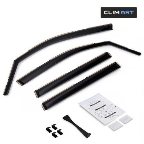 CLIM ART In-Channel Incredibly Durable Rain Guards for Pilot 2016-2022, Original Window Deflectors, Vent Deflector, Vent Window Visors, Dark Smoke Car Accessories,4pcs - 616276