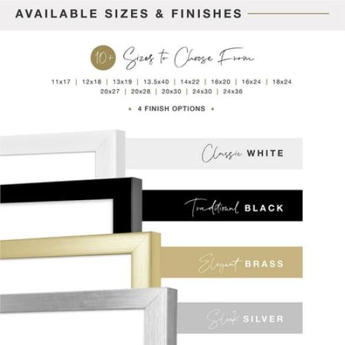 MCS Foundation 16x24 Poster Frame Traditional Brass, Vertical & Horizontal Wall Hanging Large Picture Frame for Photos, Posters & Art Prints (1-Pack)