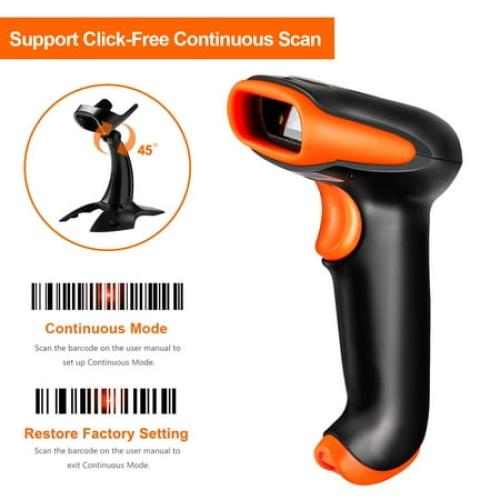 Tera Wireless 2D QR Barcode Scanner with Stand Bluetooth 2.4GHz USB Wired Handheld Bar Code Reader for Price Check HW0001