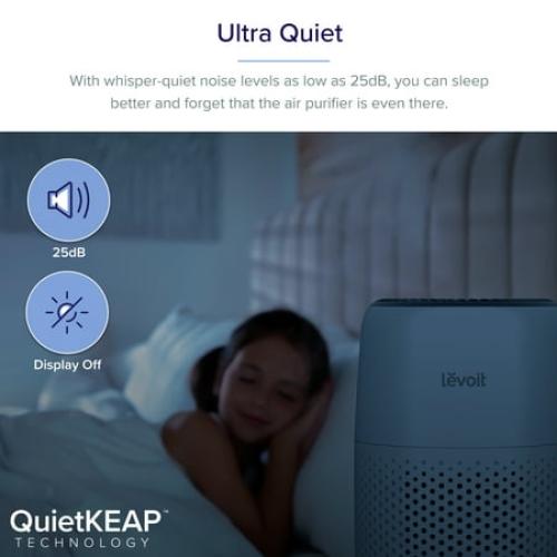 Levoit Desktop HEPA Air Purifier with Aroma for Bedroom & Office (178 Sq. Ft), Core Mini, White