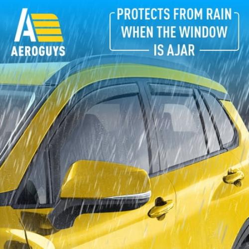 Black 4 Pack AEROGUYS In-Channel Window Deflectors Extra Durable Window Visors Rain Guards Fit for Toyota Corolla Cross 2022-2024, Sun Visors, Wind Vent Visors, Car Accessories - 4 pcs. AG0493