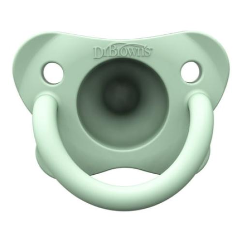 Dr. Brown's HappyPaci 100% Silicone Pacifier 0-6m, BPA Free, Cool Gray, Green, Ecru, 3 Pack