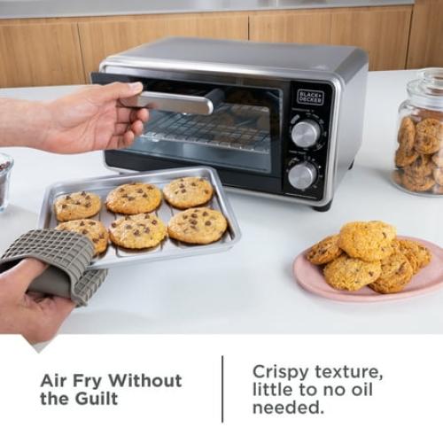 Black Decker Crisp ‘N Bake PRO Stainless Steel 4-Slice Air Fryer Toaster Oven