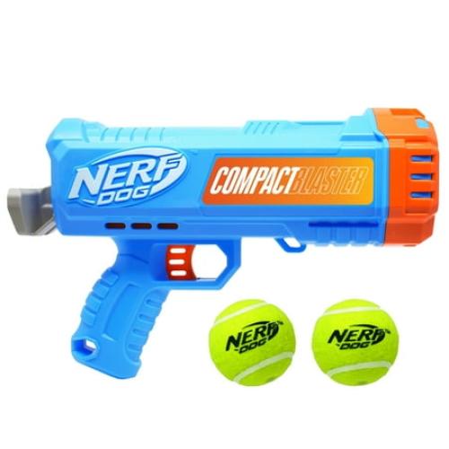 Nerf Dog Compact Blaster Tennis Ball Launcher for Dogs with 2 Balls, 12 inch