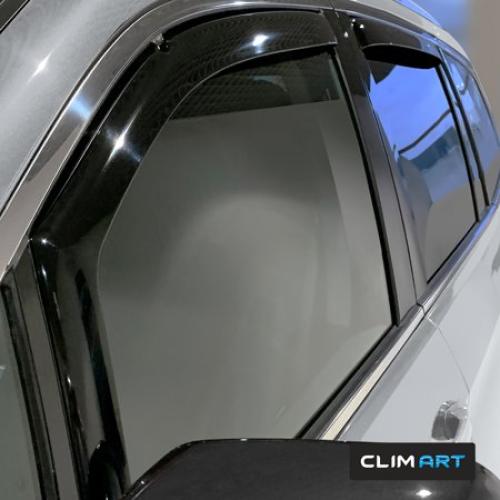 CLIM ART In-Channel Incredibly Durable Rain Guards for Pilot 2016-2022, Original Window Deflectors, Vent Deflector, Vent Window Visors, Dark Smoke Car Accessories,4pcs - 616276