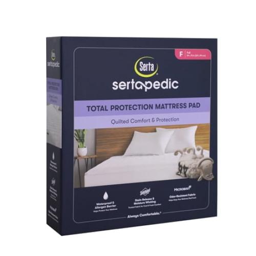 Sertapedic Total Protection Waterproof Mattress Pad, Full