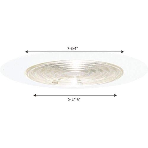 6 in. White Recessed Fresnel Shower Trim