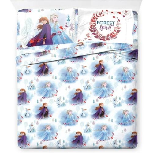 Disney Frozen Forest Spirit 7 Piece Full Size Kids Bed Set with Shams