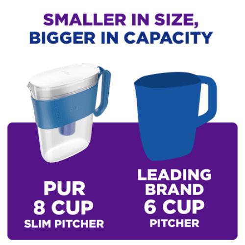 PUR 8-Cup Slim Water Filter Pitcher, Sandstone, PPT600F