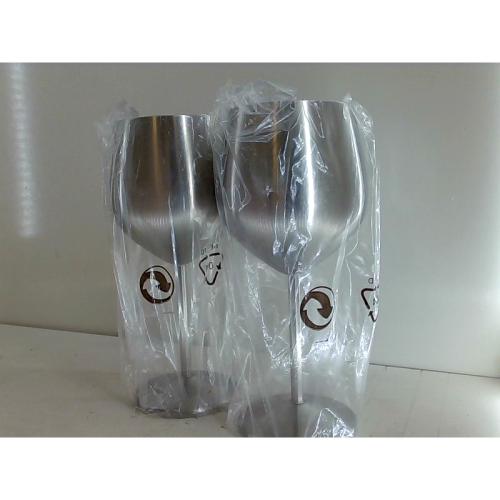 Gusto Nostro Stainless Steel Wine Glass - 18 oz - Cute, Unbreakable Wine Glasses for Travel, Camping and Pool - Fancy, Unique and Cool Portable Metal Wine Glass for Outdoor Events, Picnics (Set of 2)