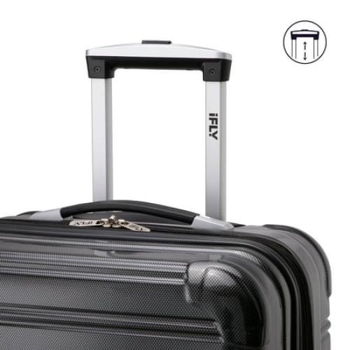 iFLY Hardside Fibertech Luggage 24 Checked Luggage, Black