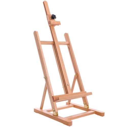 U.S. Art Supply Medium Tabletop Wooden H-Frame Studio Easel, Artist Adjustable Beechwood Paint Display Easel, 27 Canvas