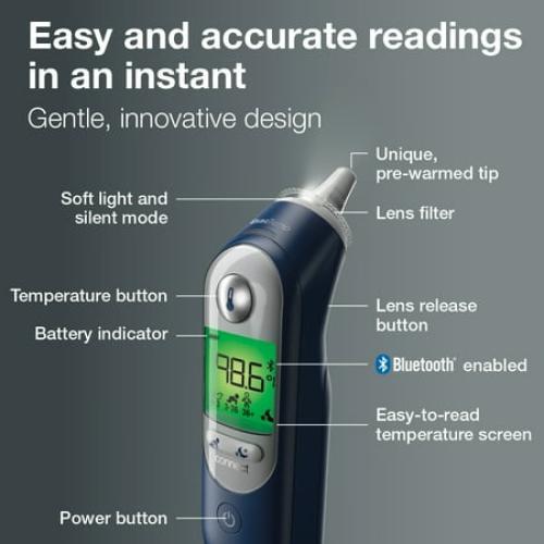 Navy Blue Braun ThermoScan 7  Connect Ear Thermometer, IRT6575US