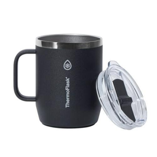 ThermoFlask Stainless Steel Insulated Coffee Mug Set, 2 Pack (Blue/Black)
