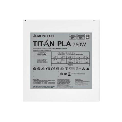 White Montech TITAN PLA 1200 1200 W ATX12V / EPS12V 80 PLUS PLATINUM Certified Full Modular Active PFC Power Supply