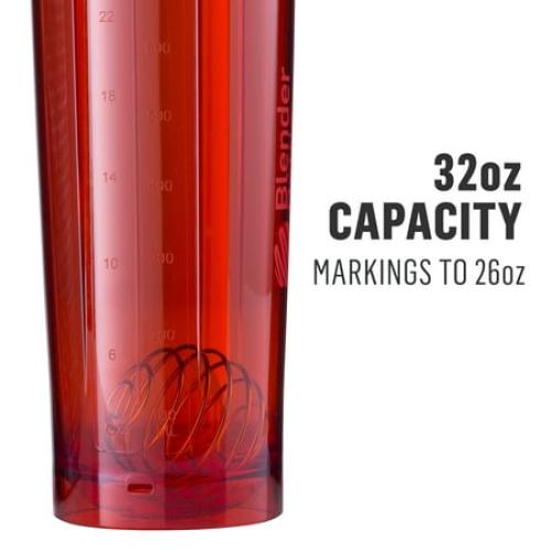 BlenderBottle Pro Series 32 oz Black Solid Print Shaker Cup with Wide Mouth and Flip-Top Lid