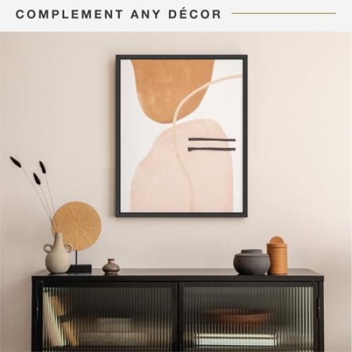 MCS Canvas Float Frames 16x20 Frame, Black Frame for Finished Canvases, Vertical & Horizontal Wall Hanging Large Frame with Adhesive for Canvas Paintings (1-Pack)